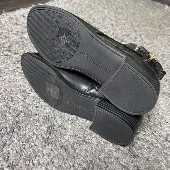 Tommy Hilfiger Boots Womens 9 Black Ankle Platform Heel Logo - Picture 7 of 8